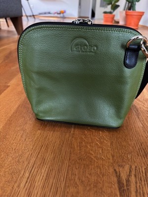 GLOBO, kleine Handtasche, schwarz und grün, wie neu