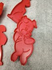 6 Vintage Red Tupperware Cookie Cutters Turkey Christmas Tree Jack O'Lantern  — photo 6