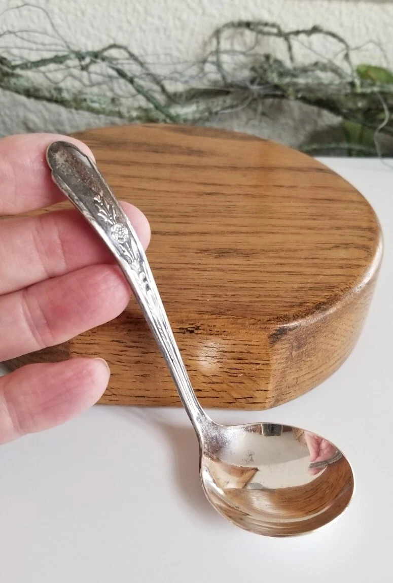 Vintage Crosby Mini 5” Sauce Gravy Ladle Silverplate Spoon