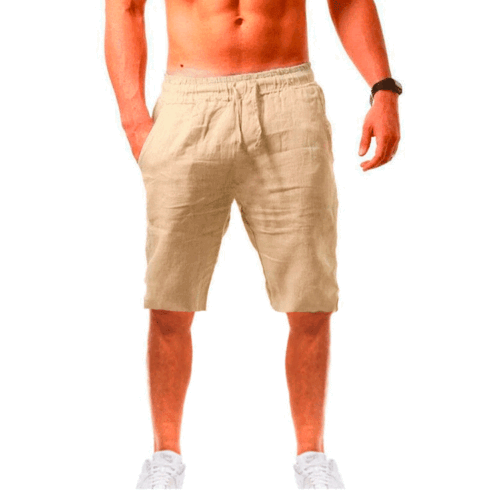 US Mens Cotton Linen Shorts Drawstring Summer Baggy Loose Half Pants Trousers - Picture 13 of 16