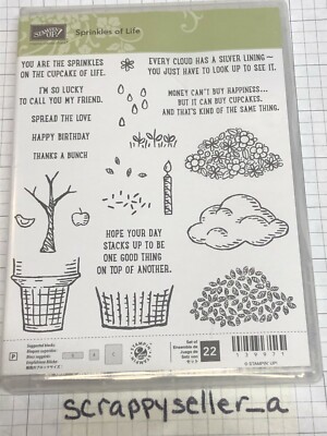 Stampin Up Cling Stamp Set SPRINKLES OF LIFE ...... VERY RARE GENTLY ...