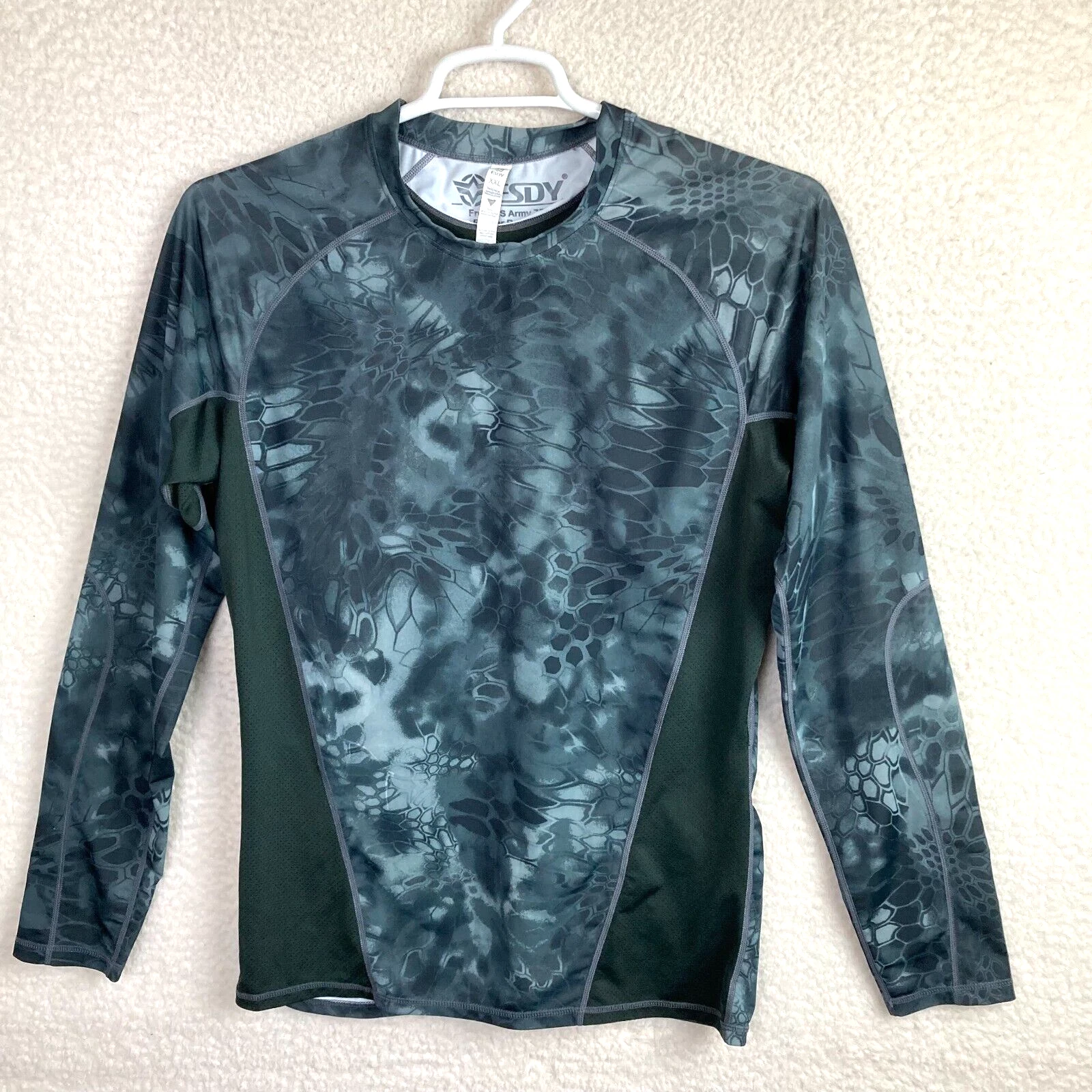 ESDY Mens XXL Performance Tactical Quick Drying Camo Military Hunting T-Shirt