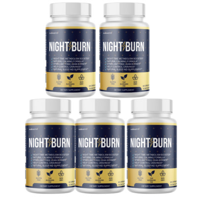 Night Burn Metabolism Booster, NightBurn Supplement Sleep Aid - 5 Bottles