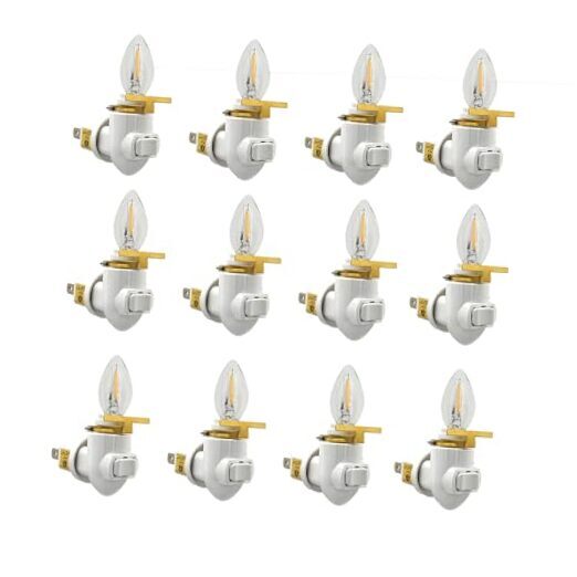 Stained Glass Night Light Plug into Wall Lamp Decorative Accent Nightlight