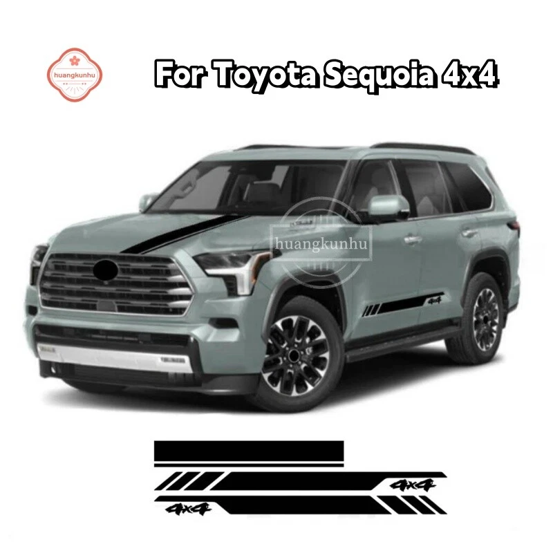 Kit de calcomanías 2 piezas rojas para puertas laterales de vinilo para Toyota Sequoia 4x4 Racing Off Car Foto 2 de 4