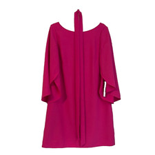 Tahara Hot Pink Women’s Belted Dress with Open Draping Sleeves Size 8 NWT