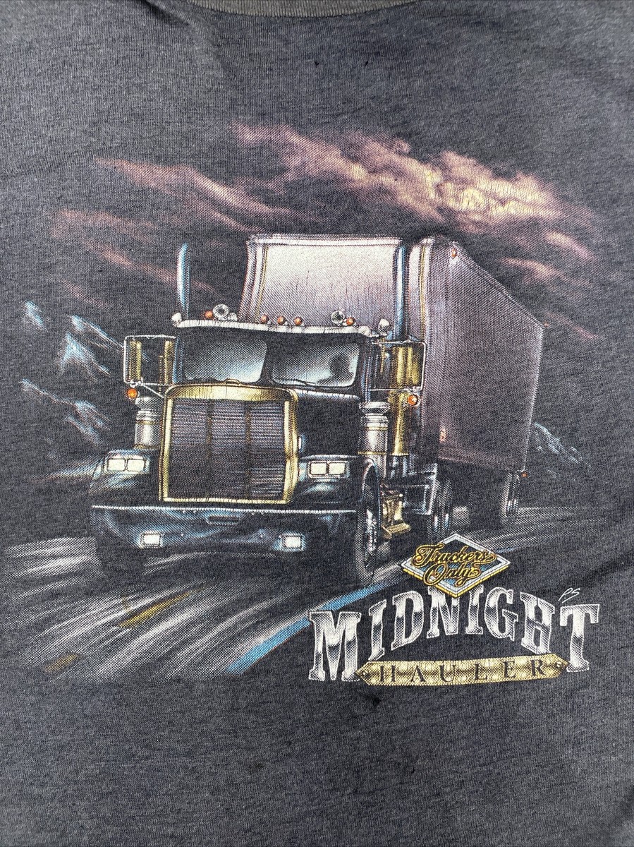 Vintage 86 Black Truckers Only 3D Emblem T Shirt Midnight Vintage 86 Black Truckers Only 3D Emblem T Shirt Midnight