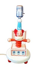 Vintage Jack in the Box Clown lamp wood nursery decor mid century