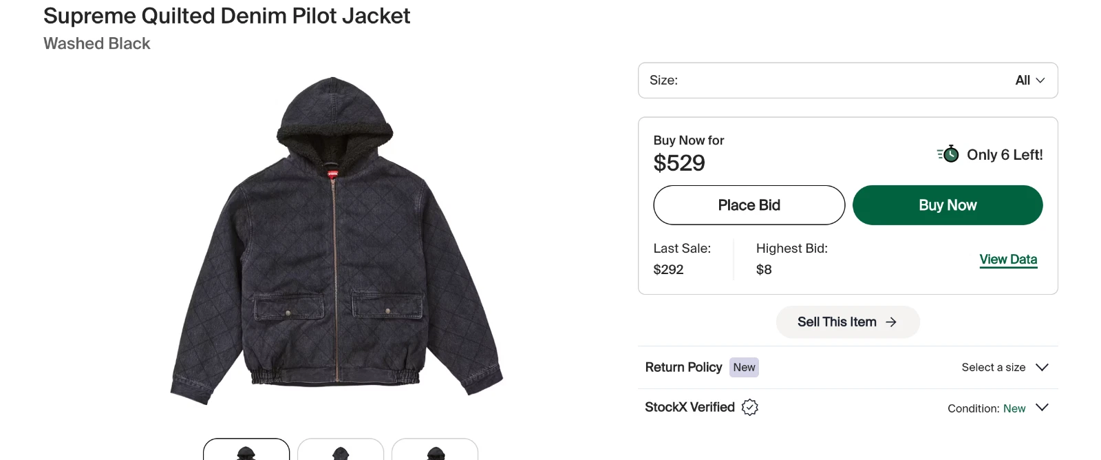 Veste en jean Supreme Pilot