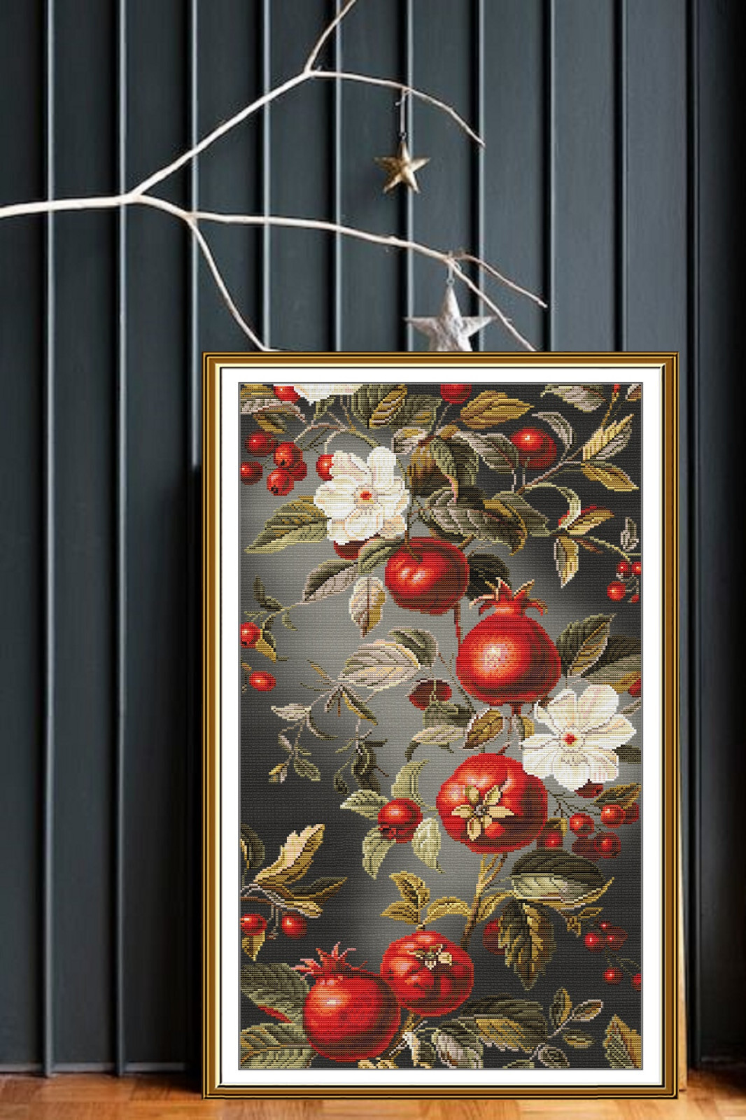 Counted cross stitch kit DIY unprinted canva Pomegranate Bouquet embroidery hand