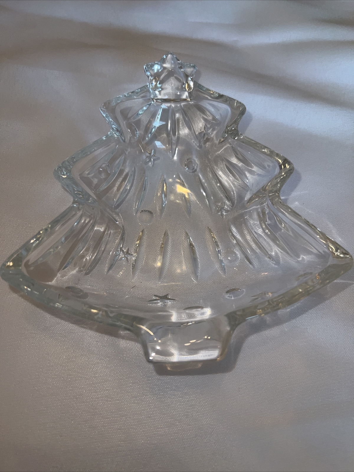 Vintage Glass Christmas Tree Candy Dish eBay