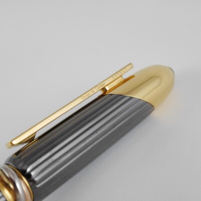 Cartier Cougar Gunmetal Gray and Gold Plated Ballpoint Pen (Blue