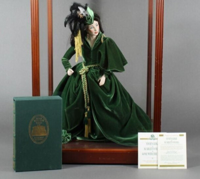 Franklin Mint Porcelain Scarlett O'Hara Doll/1986 GONE WITH THE