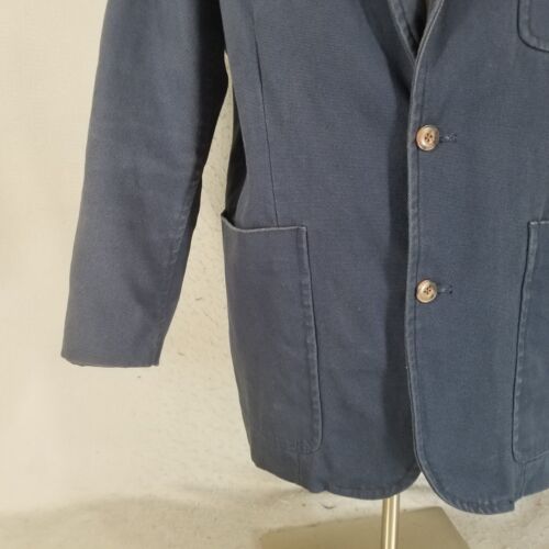 Duluth Trading Co Sports Coat Presentation Jacket Mens Large Blue Cotton Canvas - Picture 3 of 16