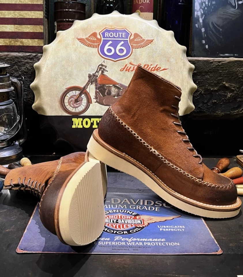 Men Handmade Goodyear Suede Genuine Leather High Top Desert Paratrooper Boots - Image 4 of 4