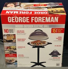 George Foreman 15 porciones 240 cuadrados Parrilla eléctrica interior/exterior pulgadas con soporte