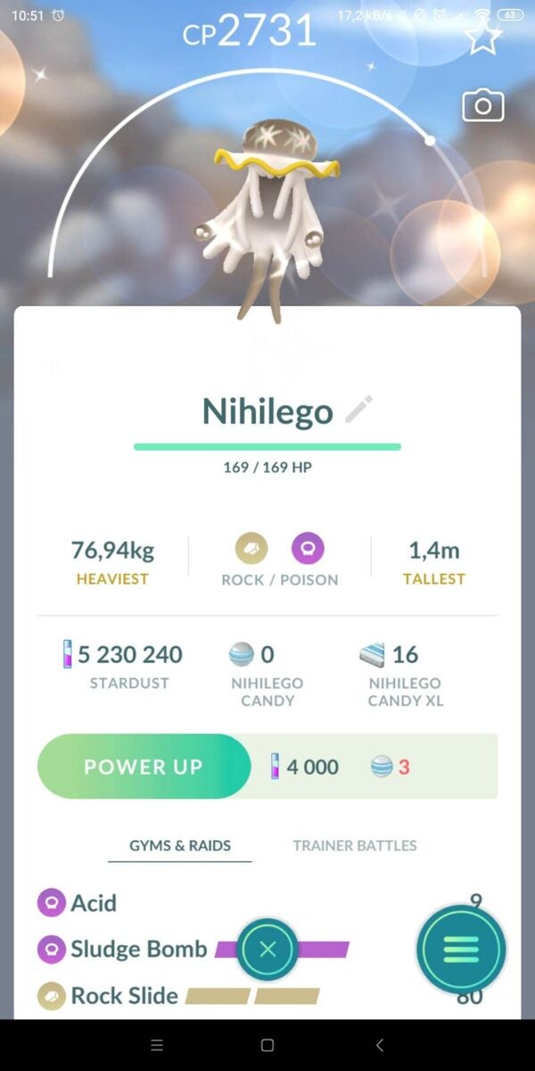 Nihilego, Pokédex(Pokémon GO)