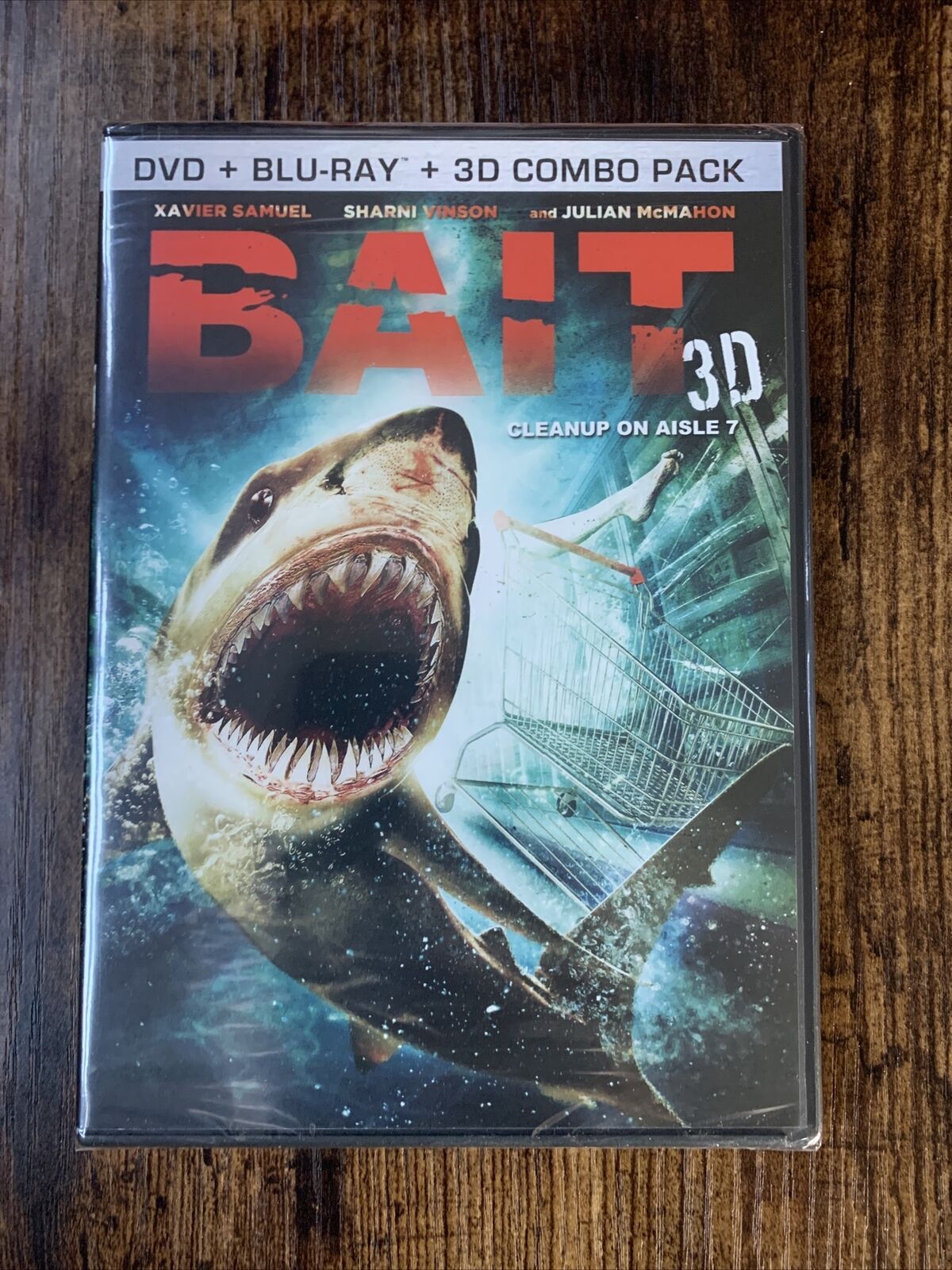 Bait 3D Blu-ray + DVD (2012) Xavier Samuel/Sharni Vinson Anchor Bay Shark  Horror