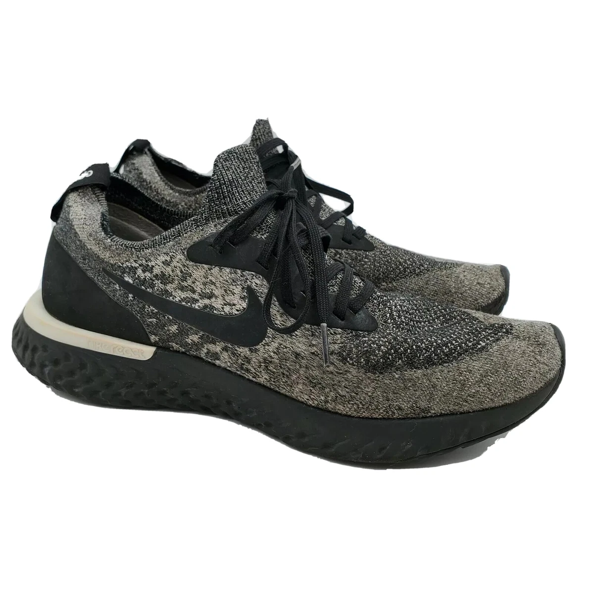 Amanecer famoso lápiz Nike Epic React Flyknit Cookies and Cream Running Shoes AQ0067-011 Size 10  | eBay