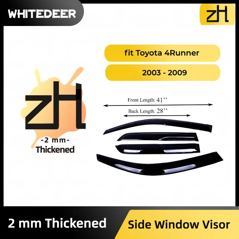 Fits for Toyota 4Runner 2003-2009 Side Window Visor Sun Rain Deflector Guard - Image 2 of 4
