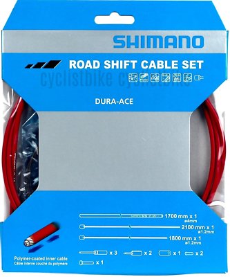 その他 SHIMANO - shimano 100 works Shimano Road Dura Ace Red SP41 Poly-Coated Shift Cable and