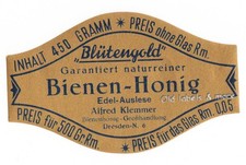 x2566 DRESDEN-N. 6  Alfred Klemmer HONIG Etikett honey label