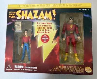 DC Direct Shazam! Set Billy & Shazam Action Figures with Thunder Sound Base