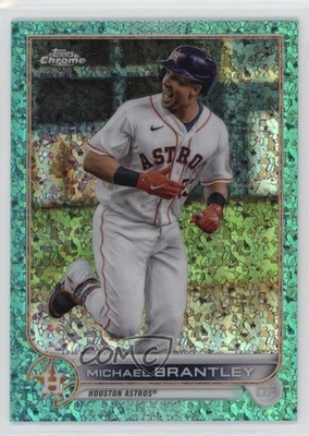 2022 Topps Chrome Aqua Mini-Diamond Refractor 197/199 Michael Brantley #34 5sb