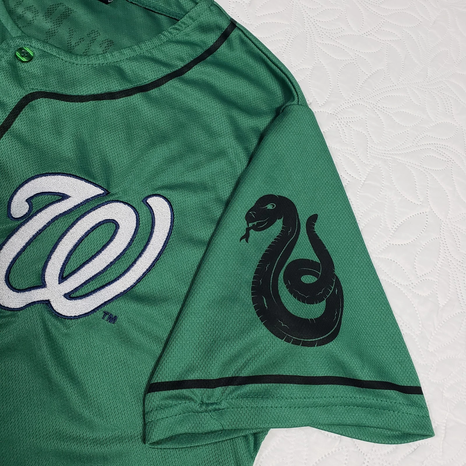Washington Nationals Harry Potter Slytherin Baseball Jersey Large SGA