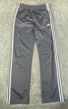 Adidas Track Pants Joggers Kids Youth Boys XL Grey 3 Stripes Trefoil Logo Soccer