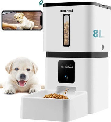 Dohonest 8L Automatic Dog Feeder w/ Camera 5G WiFi Motion Detection App
