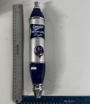 Miller High Life Light Beer Tap Handle Blue Silver Girl In Moon 11''