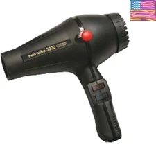 Professional Twin Turbo 3200 Dryer, Black - 79m³/h Airflow & K-Lamination Motor