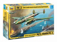 Zvezda 1/72 Flugzeugbausatz Petlkyakov Pe 2 Modellauto Statisch