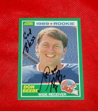 Bills Don Beebe Signed 1989 Score Rookie Card #265. rookie card picture