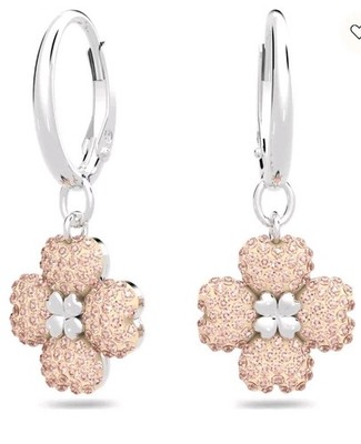 Swarovski Latisha Ohrhänger Blume, rosa, rhodiniert Neu in OVP 