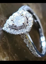 ZalesNEW 1/2 ct. t.w. Diamond Pear Shape Size 6  Engagement Ring 14K White Gold 