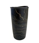 EUC Starbucks Black Gold Swirl Marble Ceramic Travel Tumbler Mug 12 oz w Lid — photo 4
