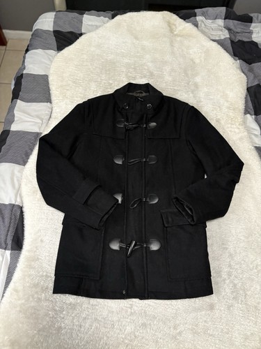 Duffle Coat Zara Garçon 8 Ans - Laine Bleu Marine - Capuche - Neuf Sans étiquettes