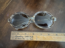 Vintage Oval Mod Sunglasses Oversized Tortoiseshell 1960s Retro Made In Italy
