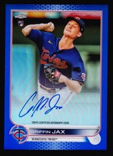 2022 Topps Chrome Rookie Blue Refractors #RAGJ Griffin Jax Auto /150