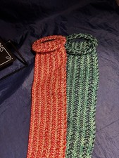 EW 2pc Boho Braided Cord Belt Bundle - 38  Adjustable - Red/Gold  Green/