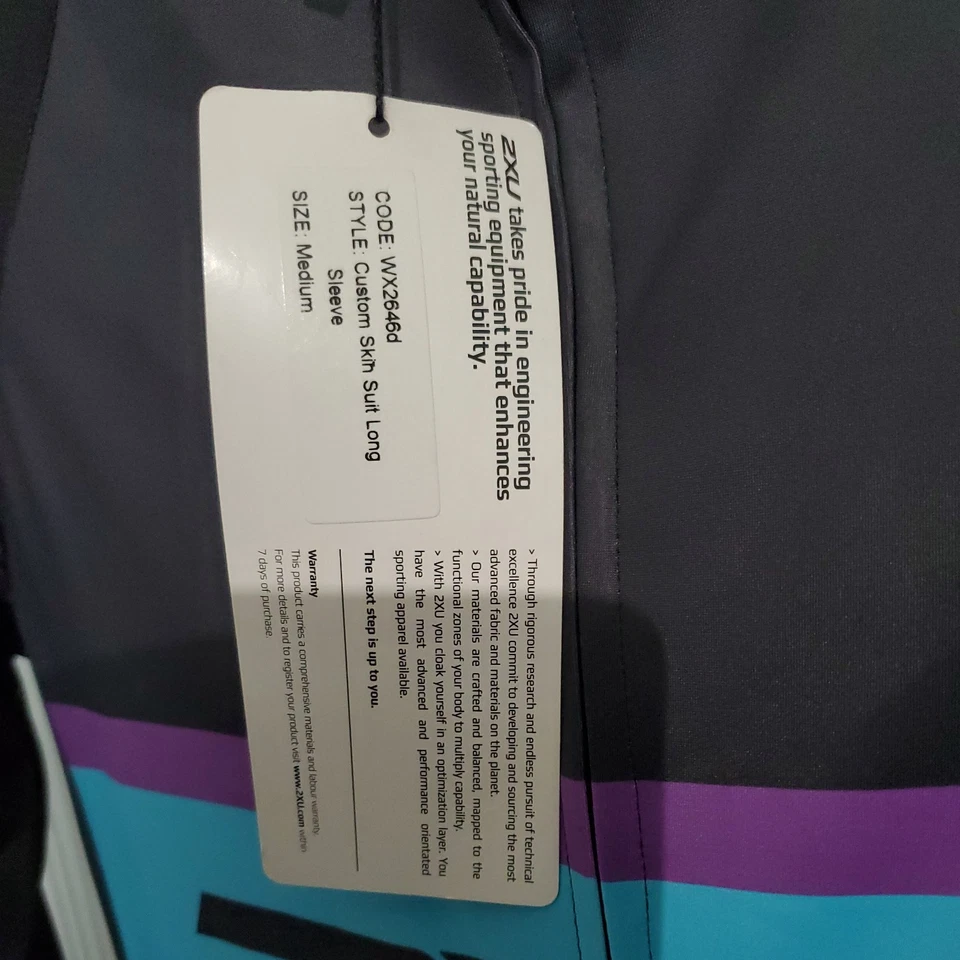 2XU Women Medium Custom Skin Sleeved Tri Athlon Suit New with Tags - Image 2 of 4