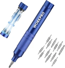 WORKPRO 24 in 1 Multi Bit Mini Screwdriver Set Magnetic, Manual Pen Blue 