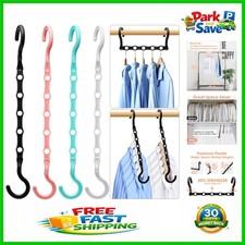 Space-Saving Magic Clothes Hangers - 360 Swivel Hooks, 4 Pack for 20 Clothes