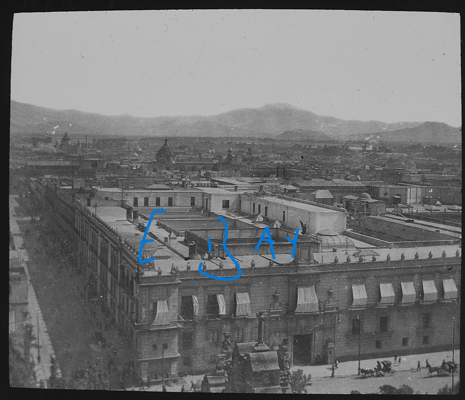Photograph A BIRDS EYE VIEW OF VERACRUZ MEXICO C1909 ANTIQUE Magic Lantern Slide