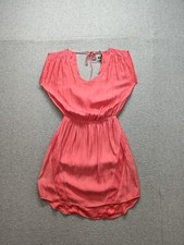 Express Women Mini Dress XS Pink V Neck Dolman Sleeve A Line Tie Neck Casual