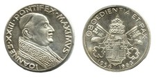VATICAN - 1963 JOANNES XXIII PONTIFEX MAX SILVER MEDAL - OBOEDIENTIA PAX EC 9640