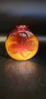 Blenko Handmade Glass Shamrock Vase in Tangerine Wayne Husted Cadmium Glow