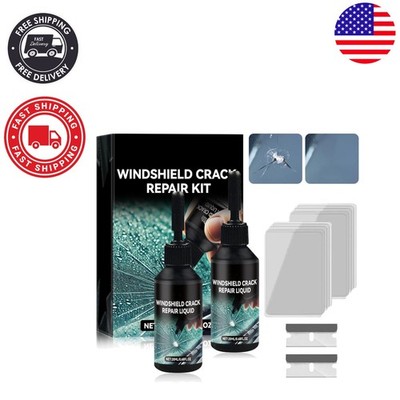Quick & Easy 2PCS Windshield Repair Kit for Chips & Star Cracks - 2024 Edition